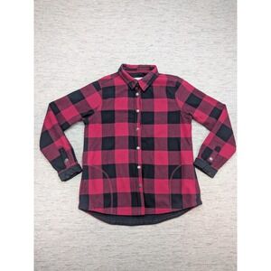 Orvis Fleece Lined Shirt Jacket Plaid Button Up Shacket‎ Medium Outoorsy Hiking